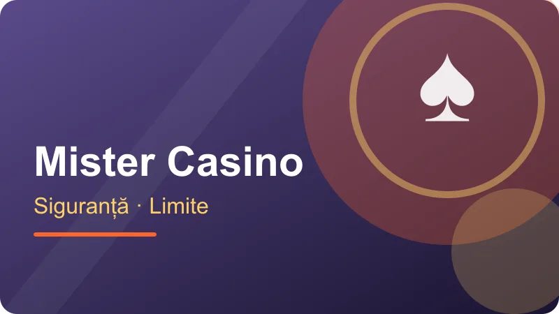 Mister Casino – Limite, pauze și suport la Mister Casino Limite, pauze și suport la Mister Casino – ilustrație pentru secțiunea Mister Casino
